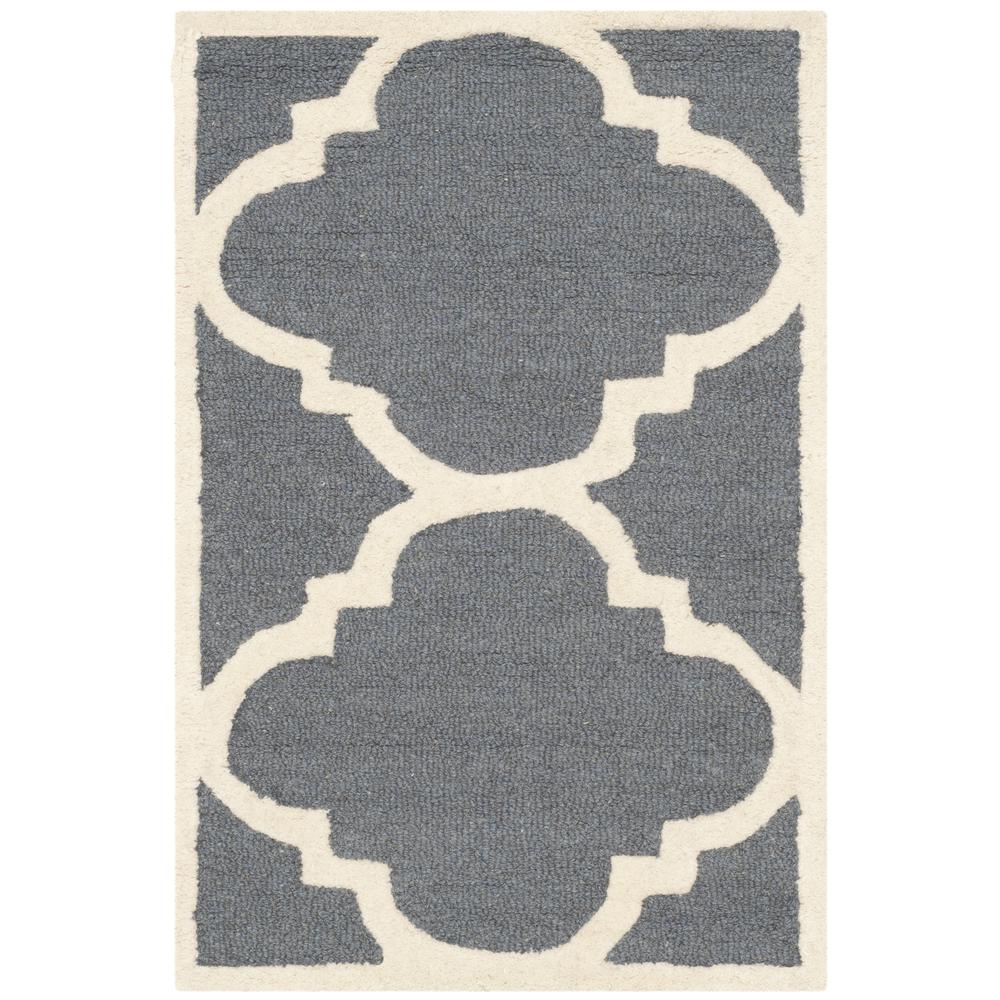 CAMBRIDGE, DARK GREY / IVORY, 2' X 3', Area Rug, CAM140X-2. Picture 1