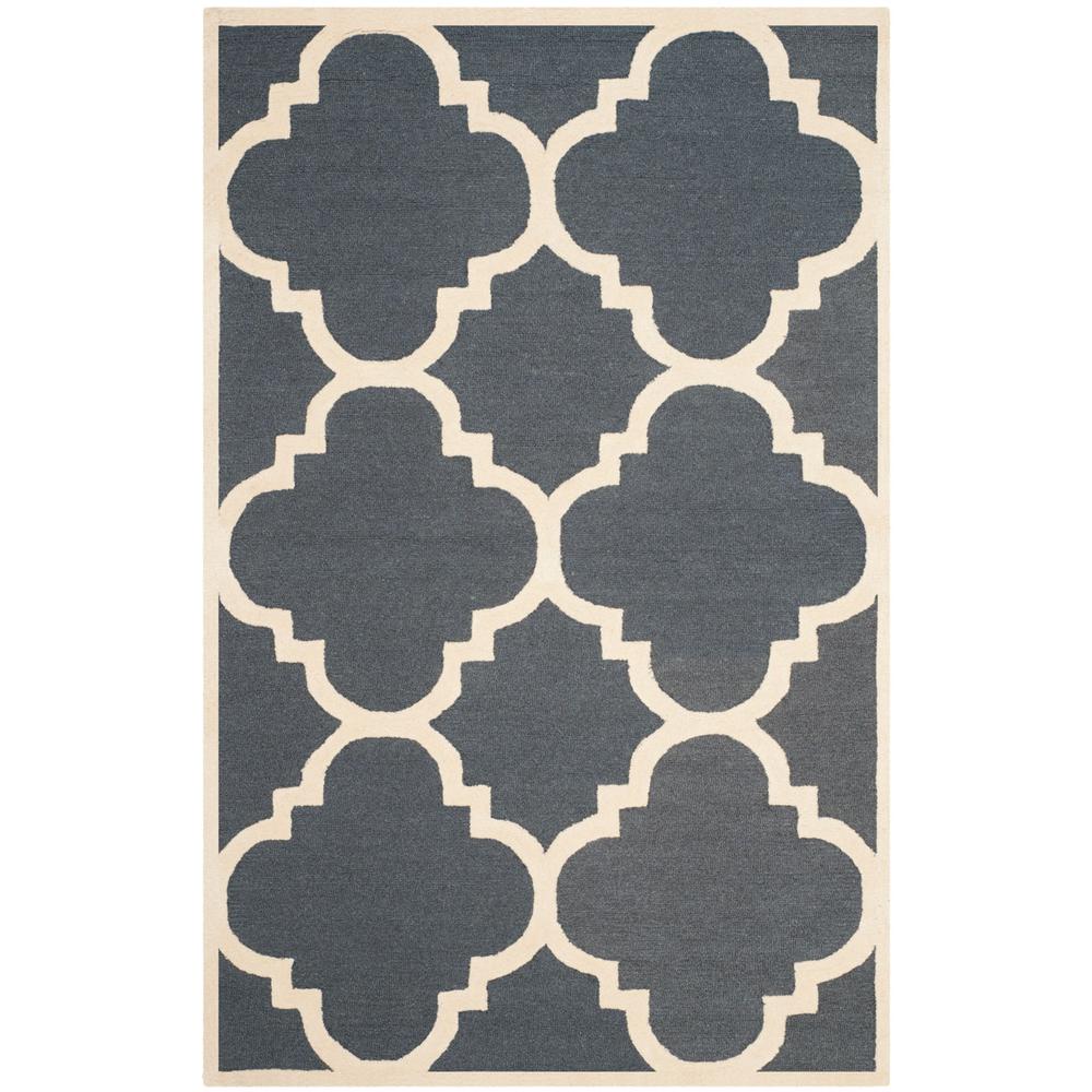 CAMBRIDGE, DARK GREY / IVORY, 5' X 8', Area Rug, CAM140X-5. Picture 1