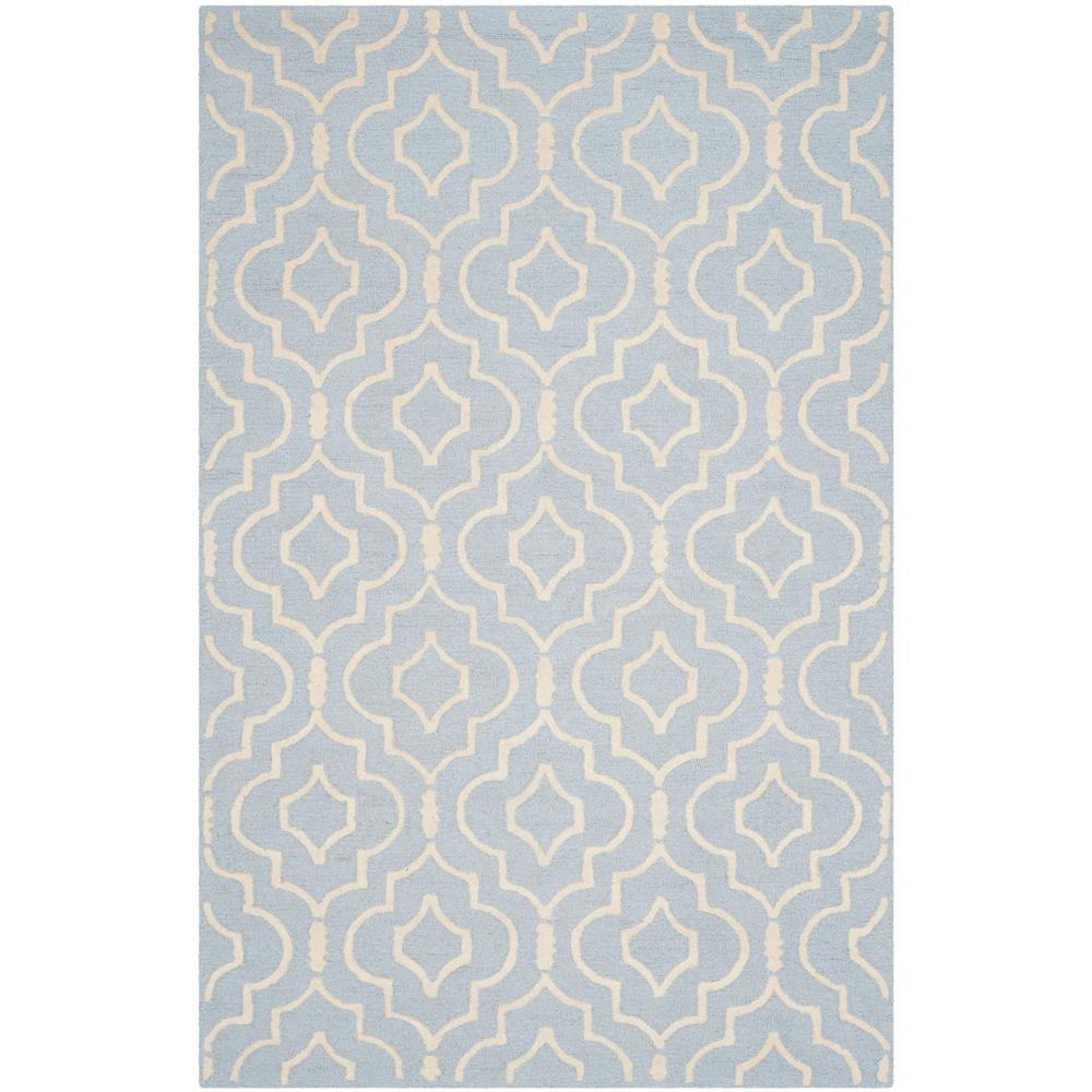 CAMBRIDGE, LIGHT BLUE / IVORY, 5' X 8', Area Rug, CAM141A-5. Picture 1
