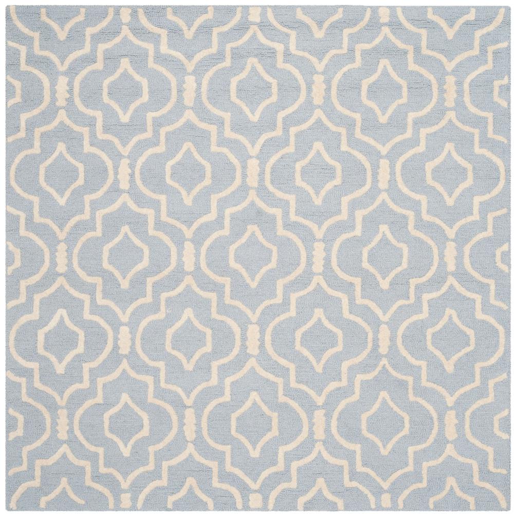 CAMBRIDGE, LIGHT BLUE / IVORY, 6' X 6' Square, Area Rug, CAM141A-6SQ. Picture 1