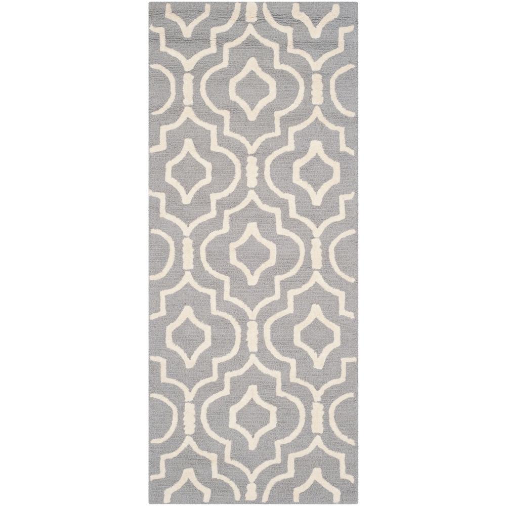 CAMBRIDGE, SILVER / IVORY, 2'-6" X 6', Area Rug, CAM141D-26. Picture 1
