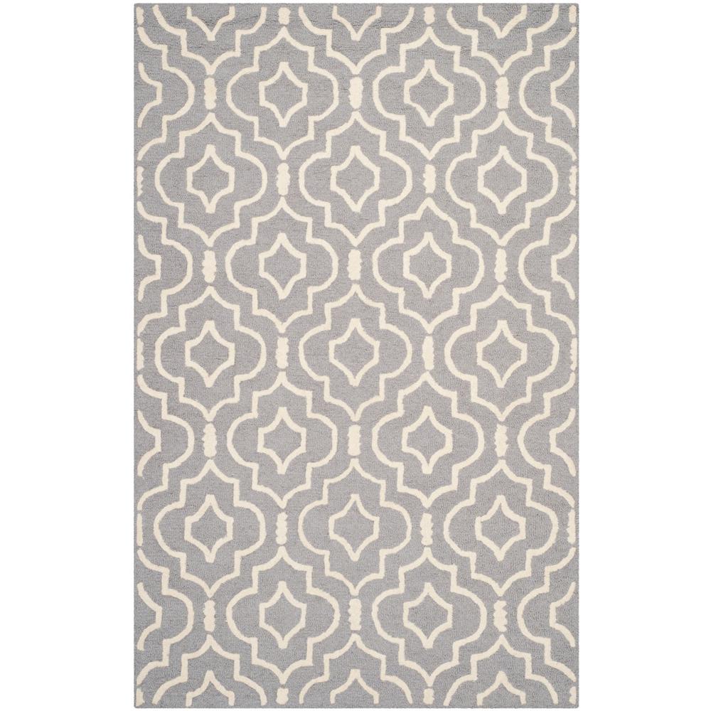 CAMBRIDGE, SILVER / IVORY, 5' X 8', Area Rug, CAM141D-5. Picture 1