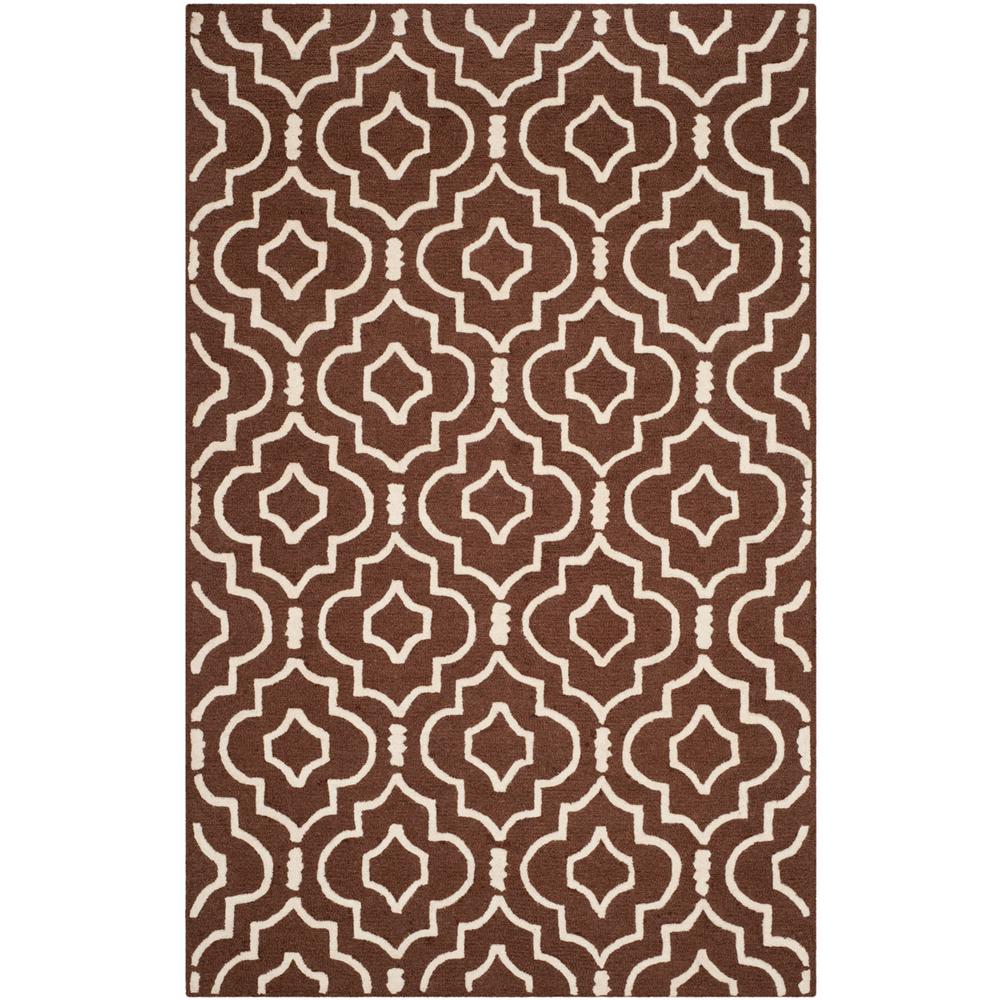 CAMBRIDGE, DARK BROWN / IVORY, 5' X 8', Area Rug, CAM141H-5. Picture 1