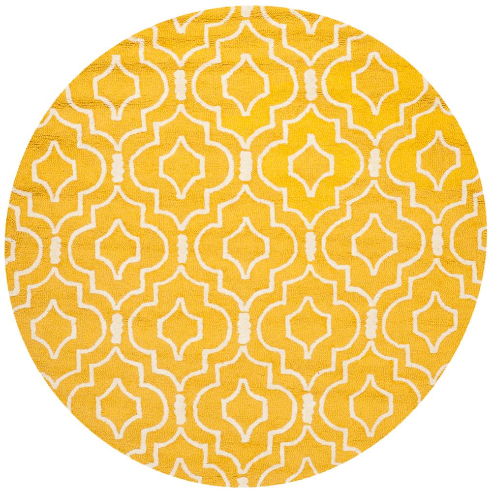 CAMBRIDGE, GOLD / IVORY, 6' X 6' Round, Area Rug, CAM141Q-6R. Picture 1