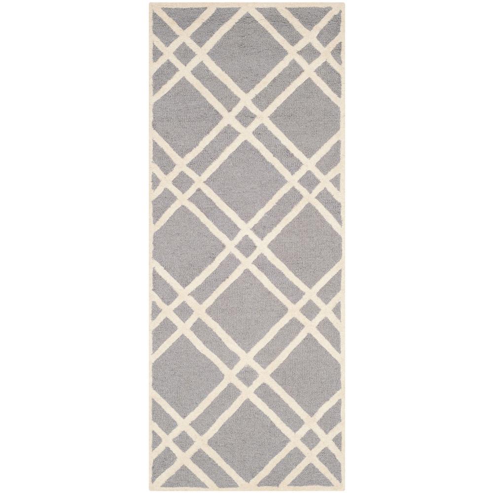 CAMBRIDGE, SILVER / IVORY, 2'-6" X 6', Area Rug, CAM142D-26. Picture 1