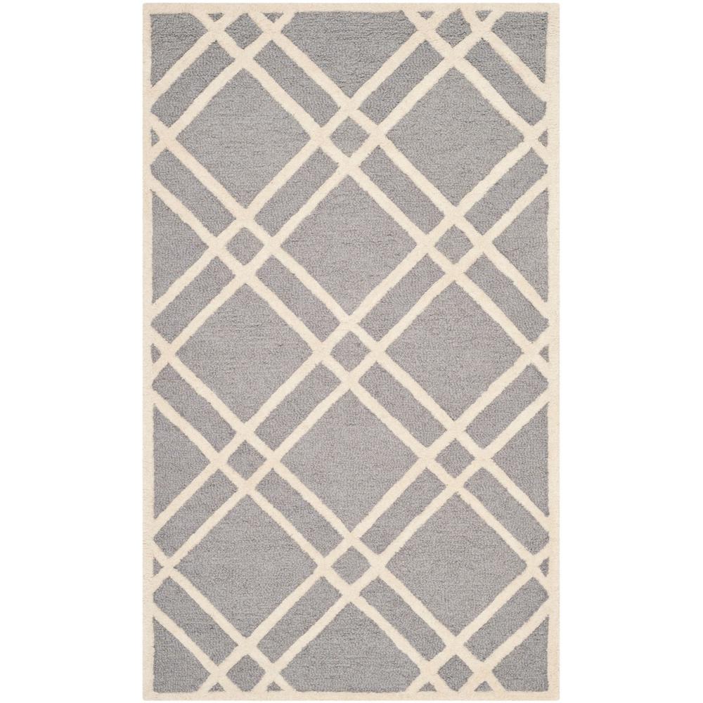 CAMBRIDGE, SILVER / IVORY, 3' X 5', Area Rug, CAM142D-3. Picture 1