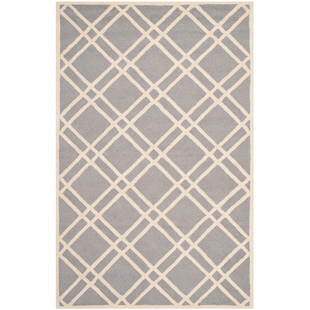 CAMBRIDGE, SILVER / IVORY, 5' X 8', Area Rug, CAM142D-5. Picture 1