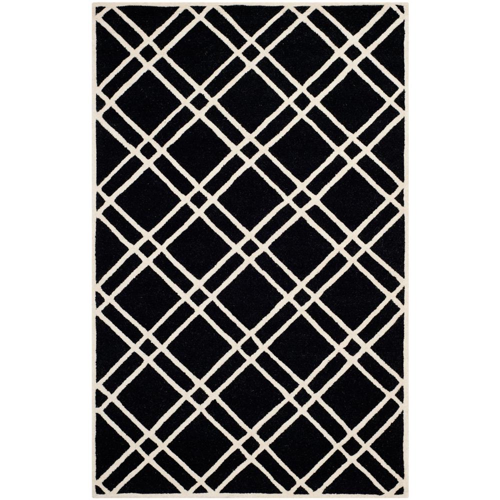 CAMBRIDGE, BLACK / IVORY, 4' X 6', Area Rug, CAM142E-4. Picture 1