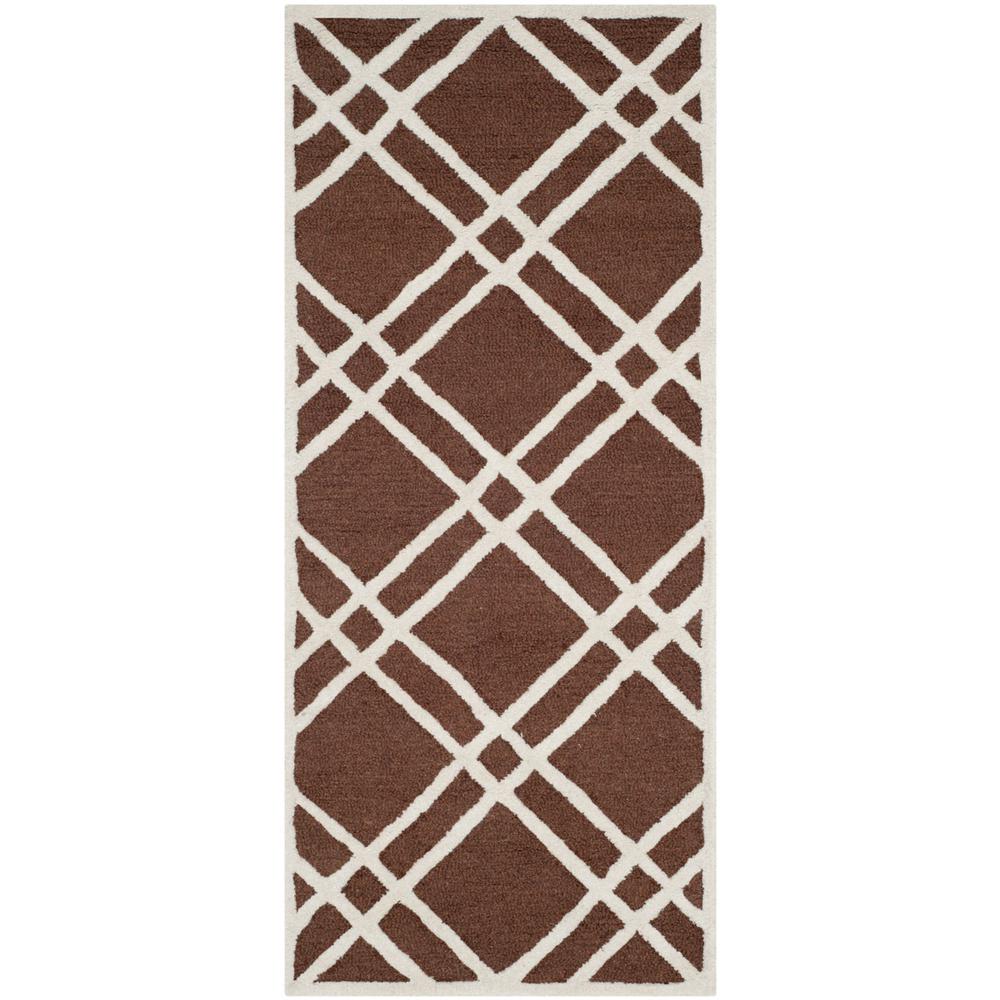 CAMBRIDGE, DARK BROWN / IVORY, 2'-6" X 6', Area Rug, CAM142H-26. Picture 1