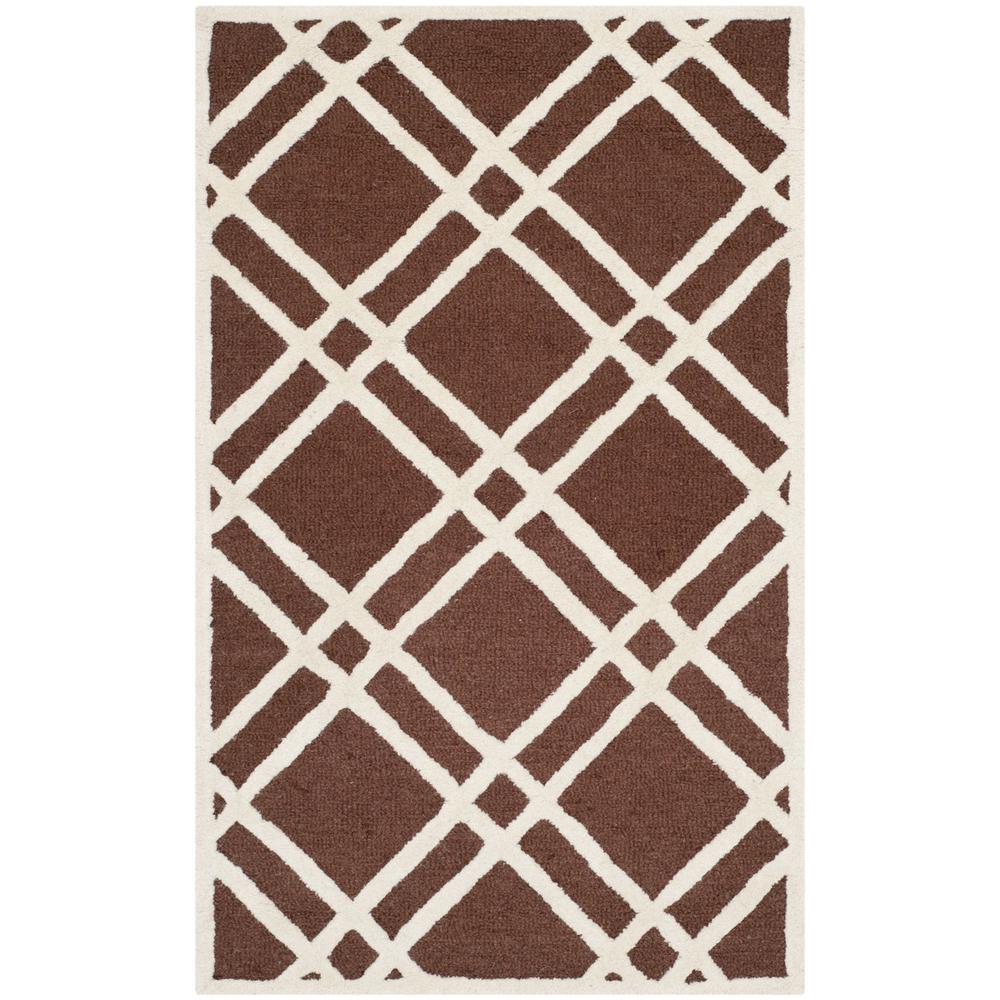 CAMBRIDGE, DARK BROWN / IVORY, 3' X 5', Area Rug, CAM142H-3. Picture 1