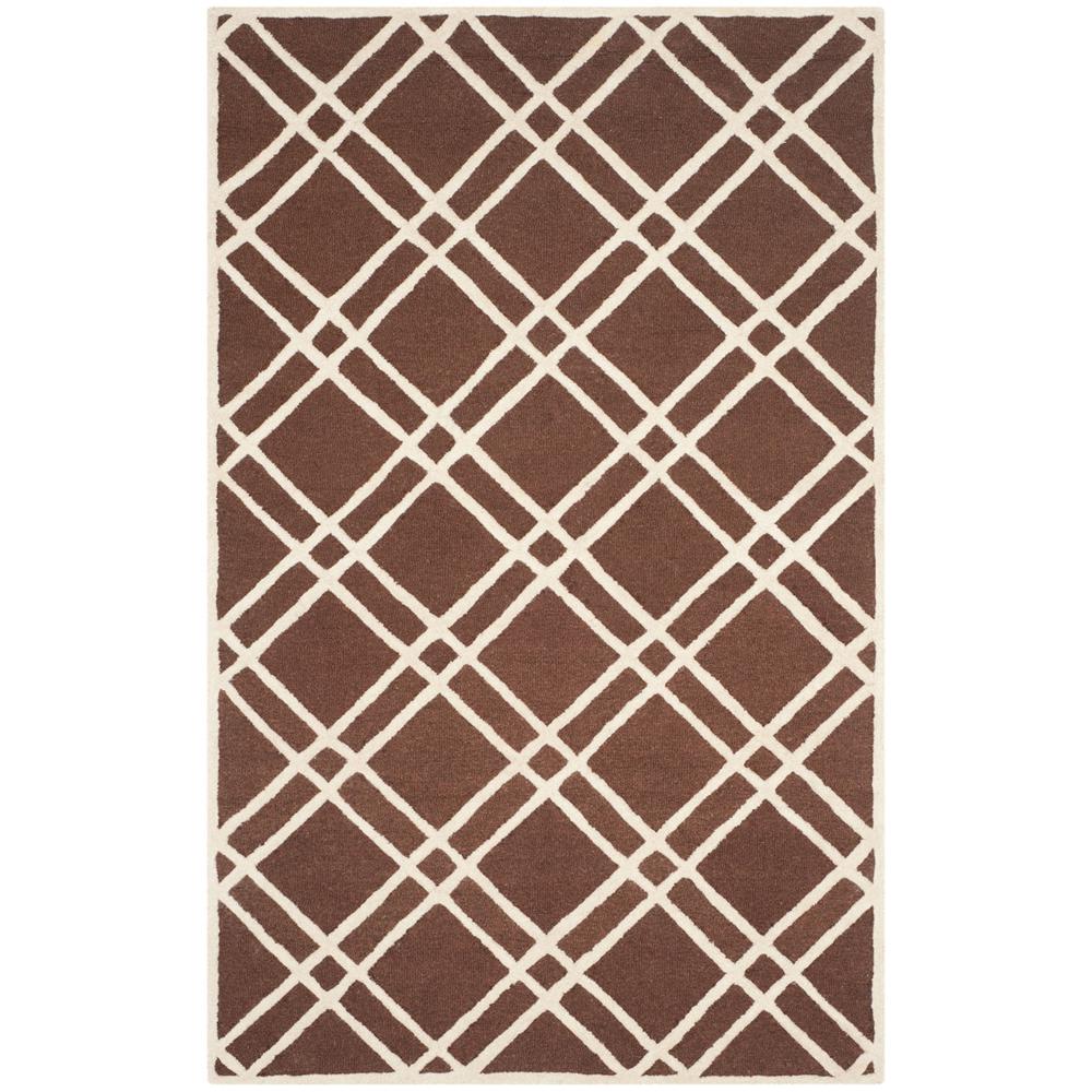 CAMBRIDGE, DARK BROWN / IVORY, 5' X 8', Area Rug, CAM142H-5. Picture 1