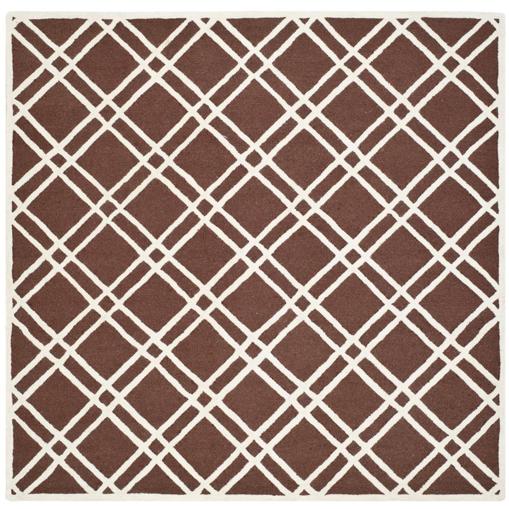 CAMBRIDGE, DARK BROWN / IVORY, 6' X 6' Square, Area Rug, CAM142H-6SQ. Picture 1