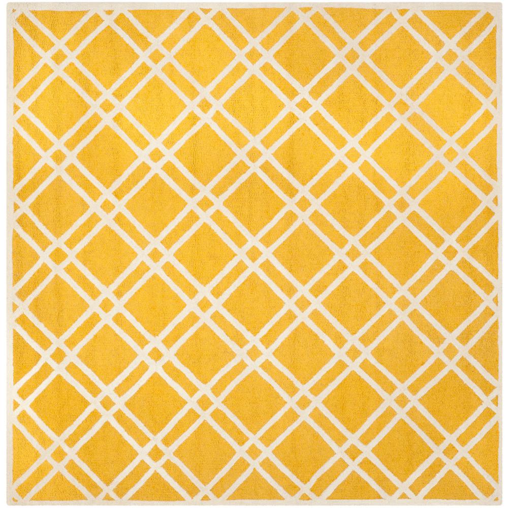 CAMBRIDGE, GOLD / IVORY, 6' X 6' Square, Area Rug, CAM142Q-6SQ. Picture 1