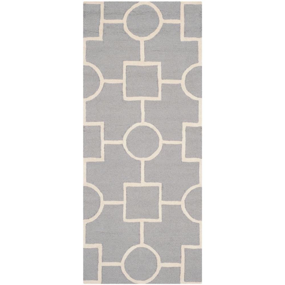 CAMBRIDGE, SILVER / IVORY, 2'-6" X 6', Area Rug, CAM143D-26. Picture 1