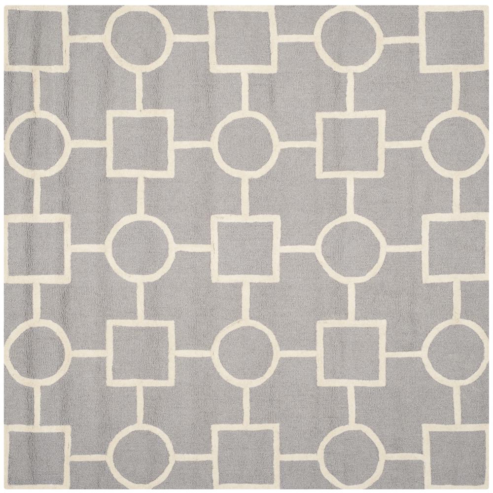CAMBRIDGE, SILVER / IVORY, 8' X 8' Square, Area Rug, CAM143D-8SQ. Picture 1
