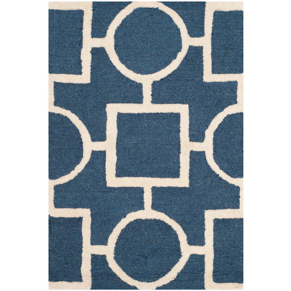 CAMBRIDGE, NAVY BLUE / IVORY, 2' X 3', Area Rug, CAM143G-2. Picture 1
