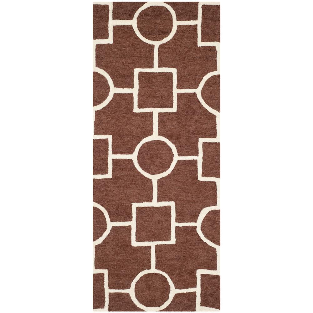 CAMBRIDGE, DARK BROWN / IVORY, 2'-6" X 6', Area Rug, CAM143H-26. Picture 1