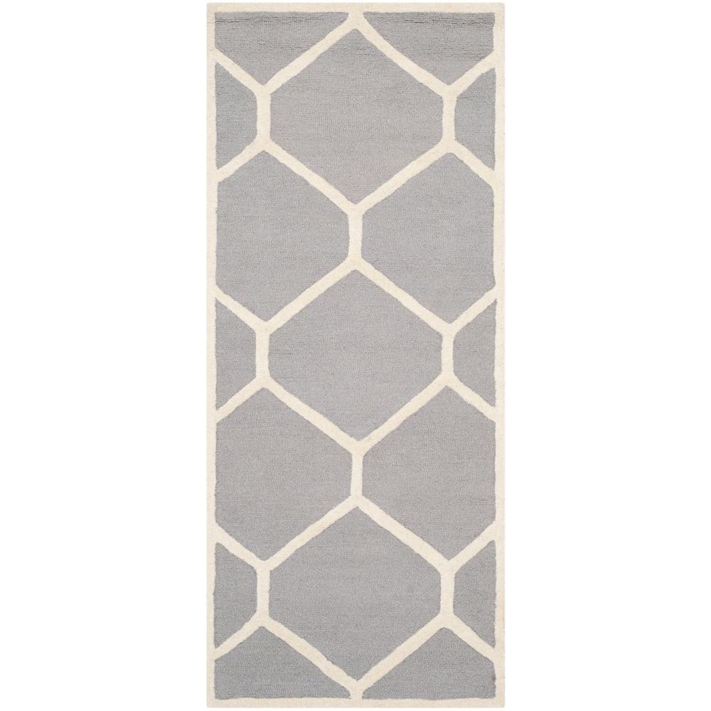 CAMBRIDGE, SILVER / IVORY, 2'-6" X 6', Area Rug, CAM144D-26. Picture 1