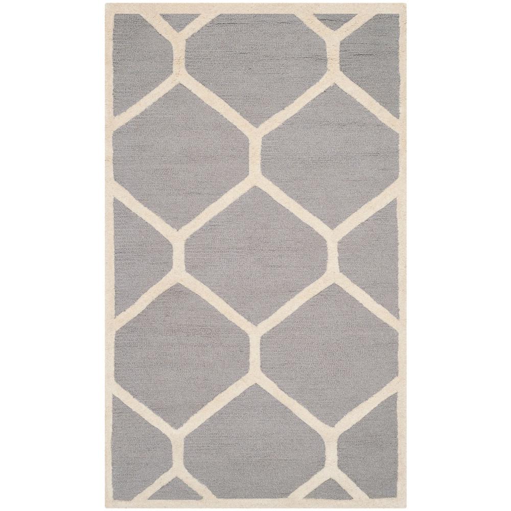 CAMBRIDGE, SILVER / IVORY, 3' X 5', Area Rug, CAM144D-3. Picture 1