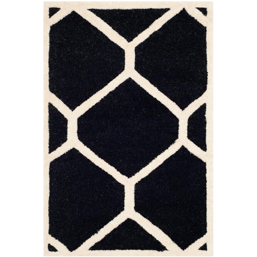 CAMBRIDGE, BLACK / IVORY, 2' X 3', Area Rug, CAM144E-2. Picture 1
