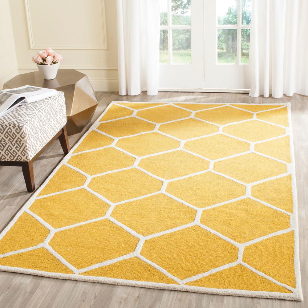 CAMBRIDGE, GOLD / IVORY, 5' X 8', Area Rug, CAM144Q-5. Picture 1
