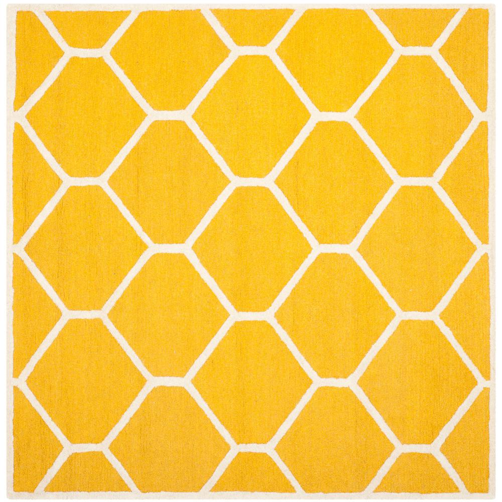 CAMBRIDGE, GOLD / IVORY, 6' X 6' Square, Area Rug, CAM144Q-6SQ. Picture 1