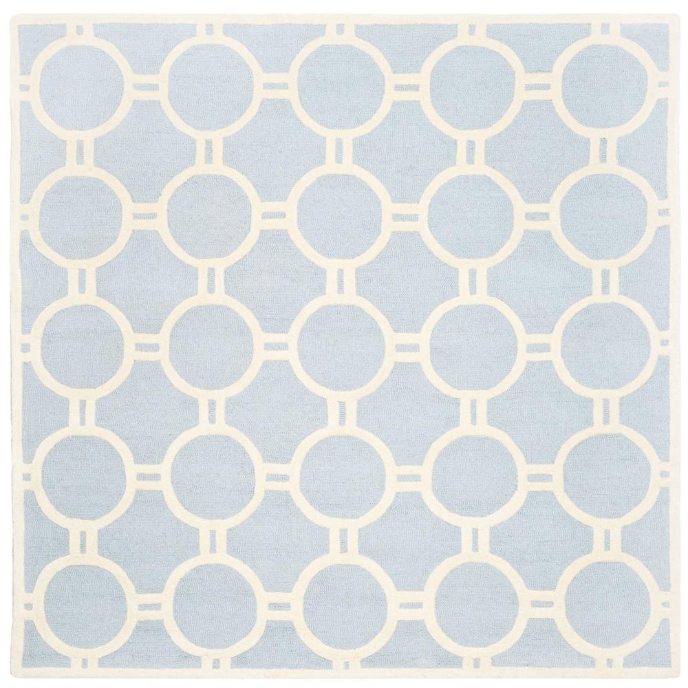 CAMBRIDGE, LIGHT BLUE / IVORY, 8' X 8' Square, Area Rug, CAM145A-8SQ. Picture 1