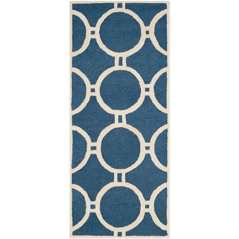 CAMBRIDGE, NAVY BLUE / IVORY, 2'-6" X 6', Area Rug, CAM145G-26. Picture 1
