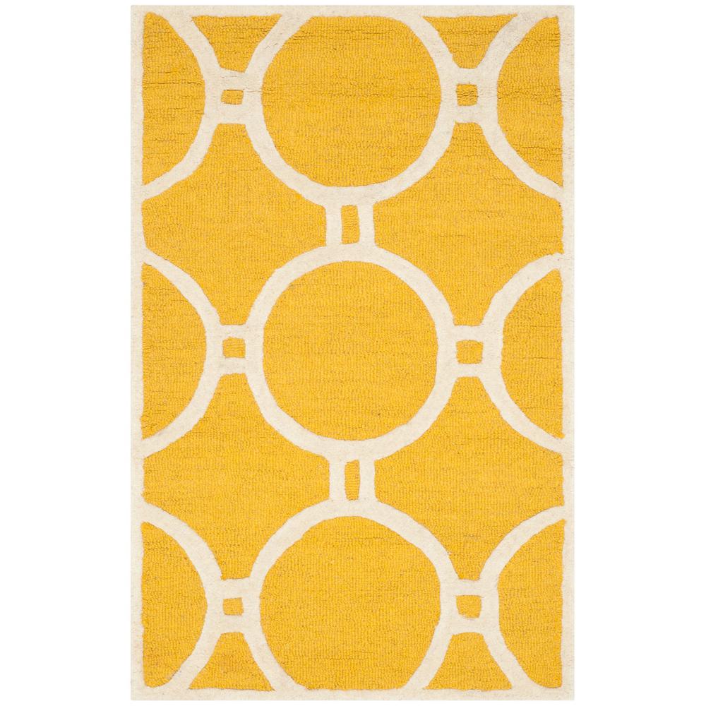 CAMBRIDGE, GOLD / IVORY, 2' X 3', Area Rug, CAM145Q-2. Picture 1