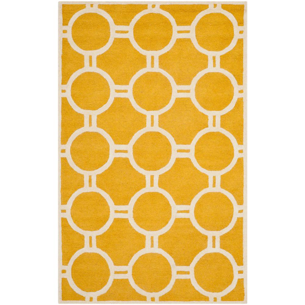 CAMBRIDGE, GOLD / IVORY, 5' X 8', Area Rug, CAM145Q-5. Picture 1