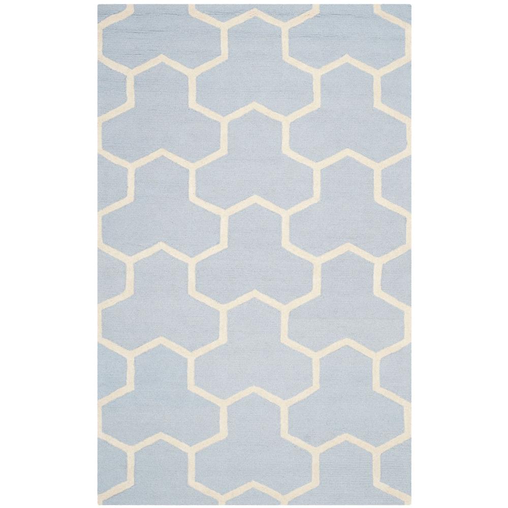 CAMBRIDGE, LIGHT BLUE / IVORY, 5' X 8', Area Rug, CAM146A-5. Picture 1