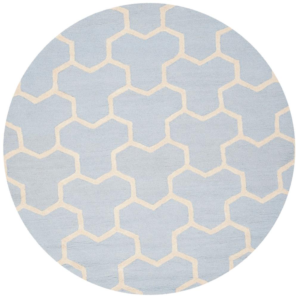 CAMBRIDGE, LIGHT BLUE / IVORY, 6' X 6' Round, Area Rug, CAM146A-6R. Picture 1