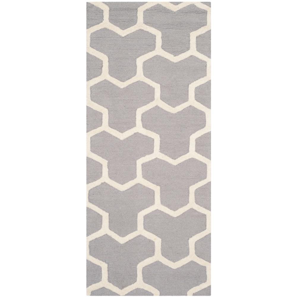 CAMBRIDGE, SILVER / IVORY, 2'-6" X 6', Area Rug, CAM146D-26. Picture 1