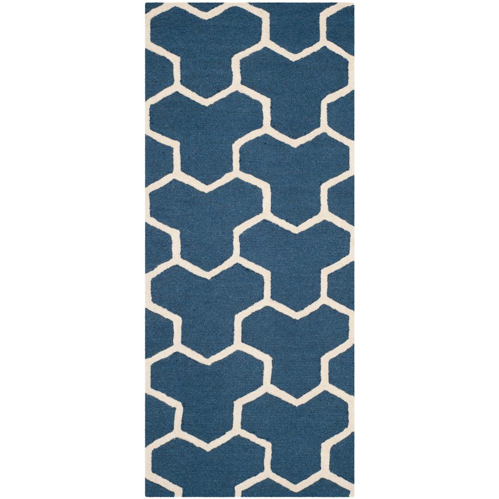 CAMBRIDGE, NAVY BLUE / IVORY, 2'-6" X 6', Area Rug, CAM146G-26. Picture 1