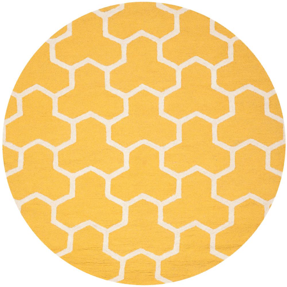 CAMBRIDGE, GOLD / IVORY, 6' X 6' Round, Area Rug, CAM146Q-6R. Picture 1