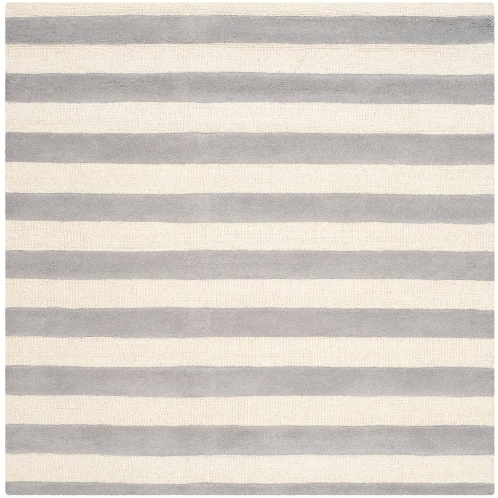 CAMBRIDGE, GREY / IVORY, 4' X 4' Square, Area Rug, CAM154A-4SQ. Picture 1