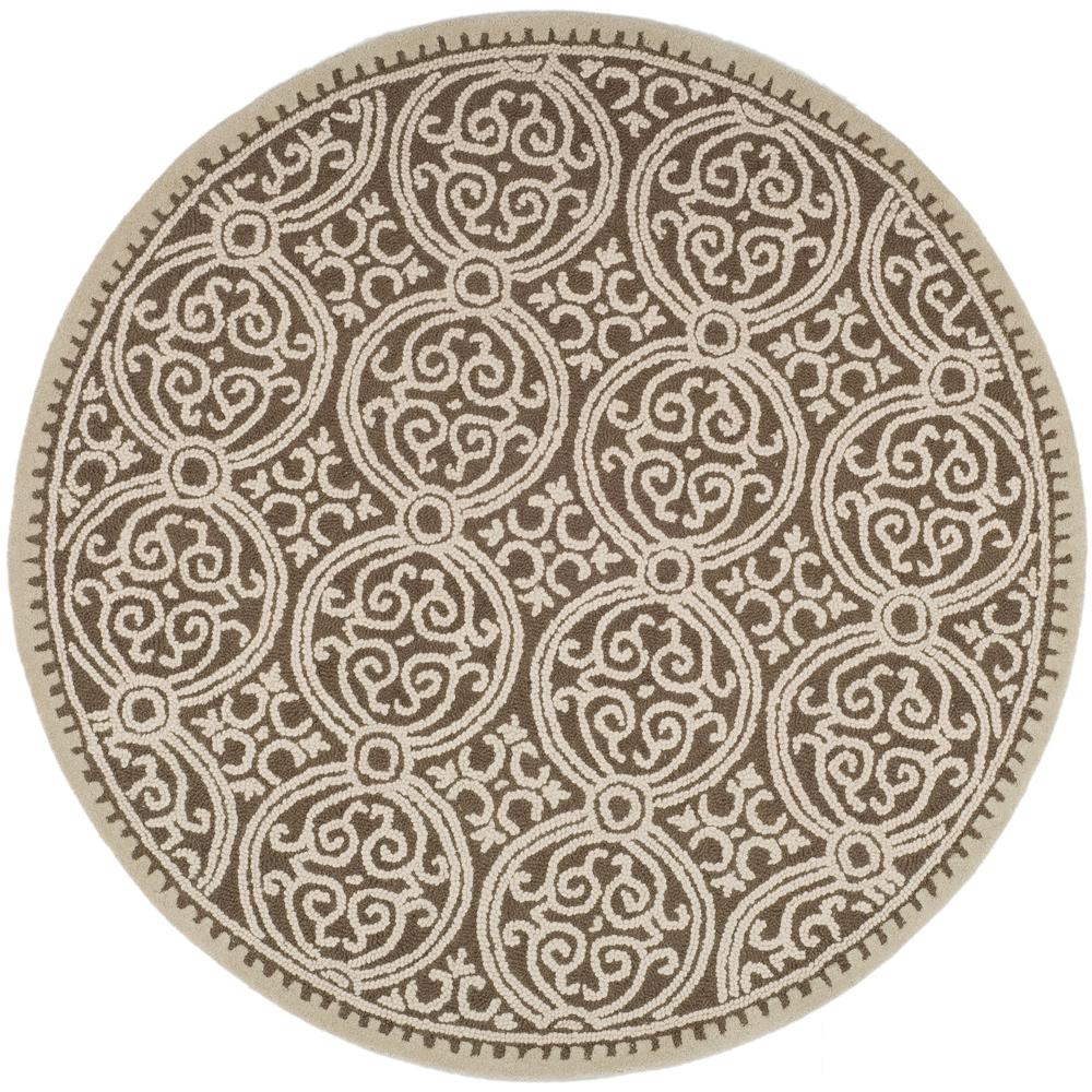 CAMBRIDGE, TAN / MULTI, 6' X 6' Round, Area Rug. Picture 1