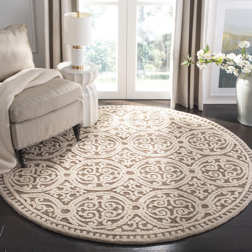 CAMBRIDGE, TAN / MULTI, 6' X 6' Round, Area Rug. Picture 2