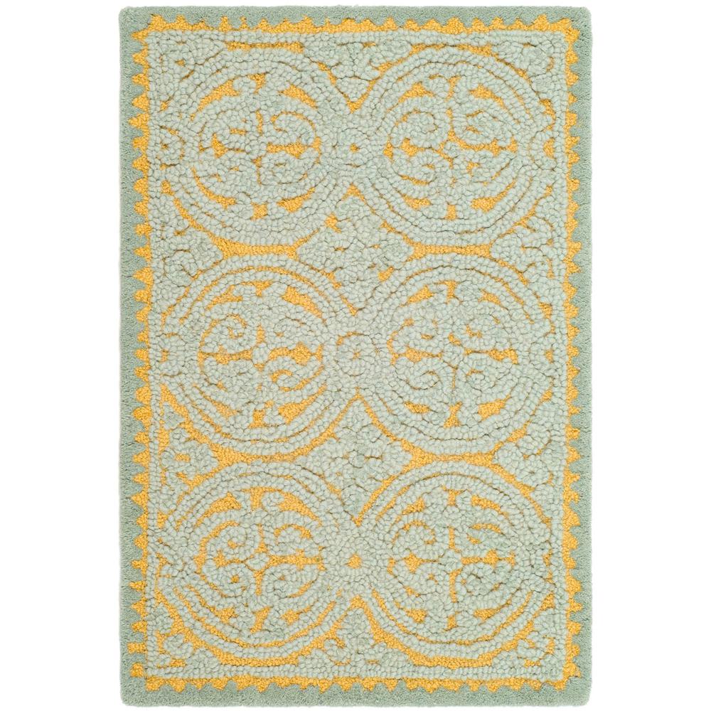 CAMBRIDGE, BLUE / GOLD, 2' X 3', Area Rug. Picture 1