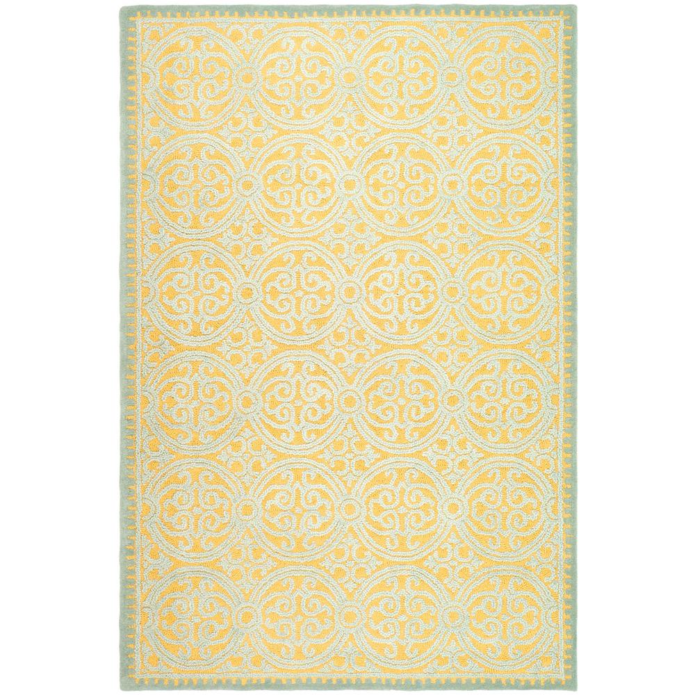 CAMBRIDGE, BLUE / GOLD, 10' X 14', Area Rug. Picture 1