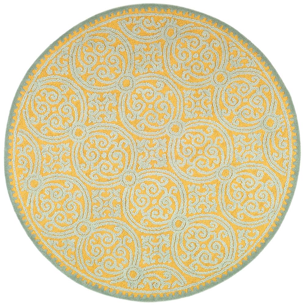 CAMBRIDGE, BLUE / GOLD, 10' X 10' Round, Area Rug. Picture 1