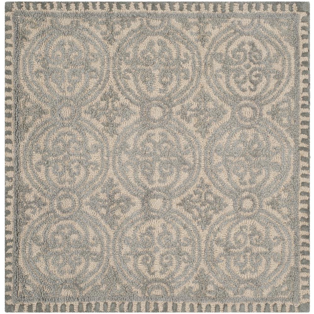 CAMBRIDGE, DUSTY BLUE / CEMENT, 4' X 4' Square, Area Rug. Picture 1