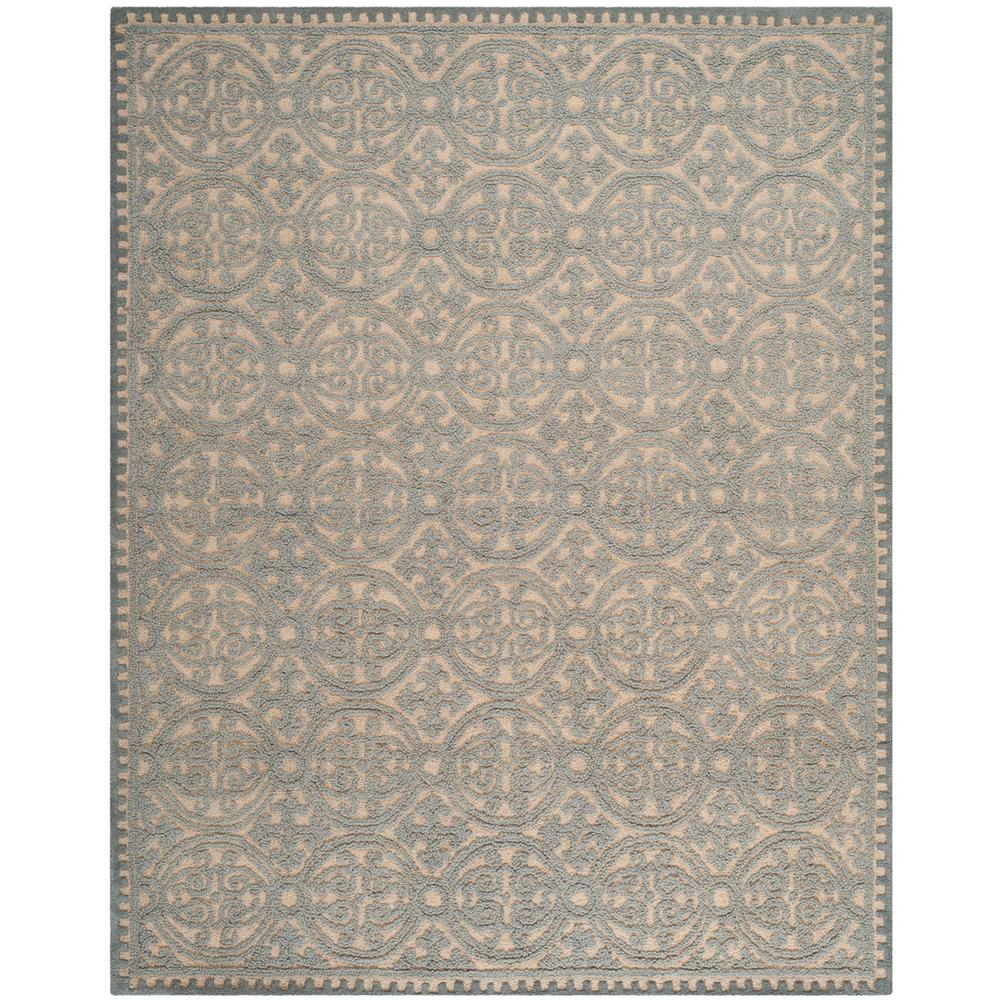 CAMBRIDGE, DUSTY BLUE / CEMENT, 10' X 14', Area Rug. Picture 1