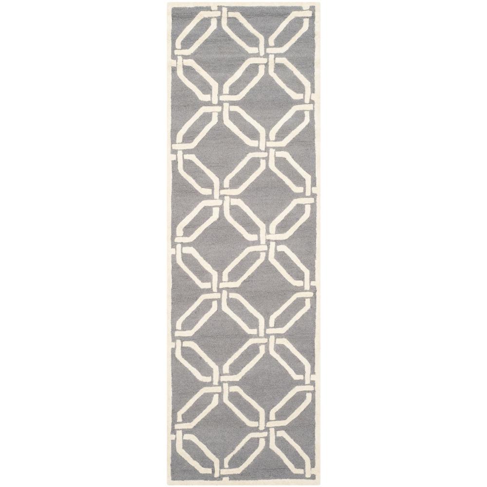 CAMBRIDGE, DARK GREY / IVORY, 2'-6" X 8', Area Rug, CAM311D-28. Picture 1