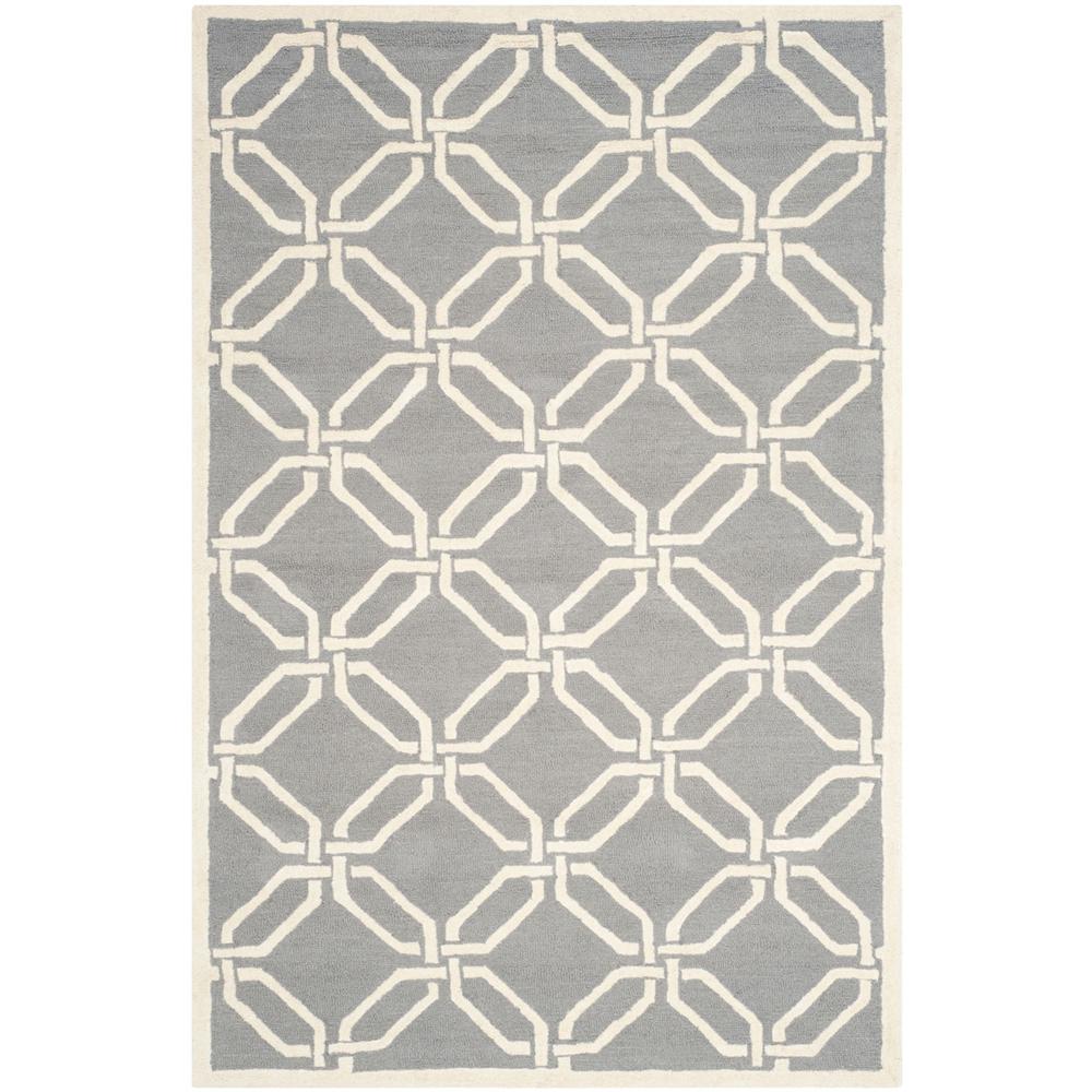 CAMBRIDGE, DARK GREY / IVORY, 5' X 8', Area Rug, CAM311D-5. Picture 1