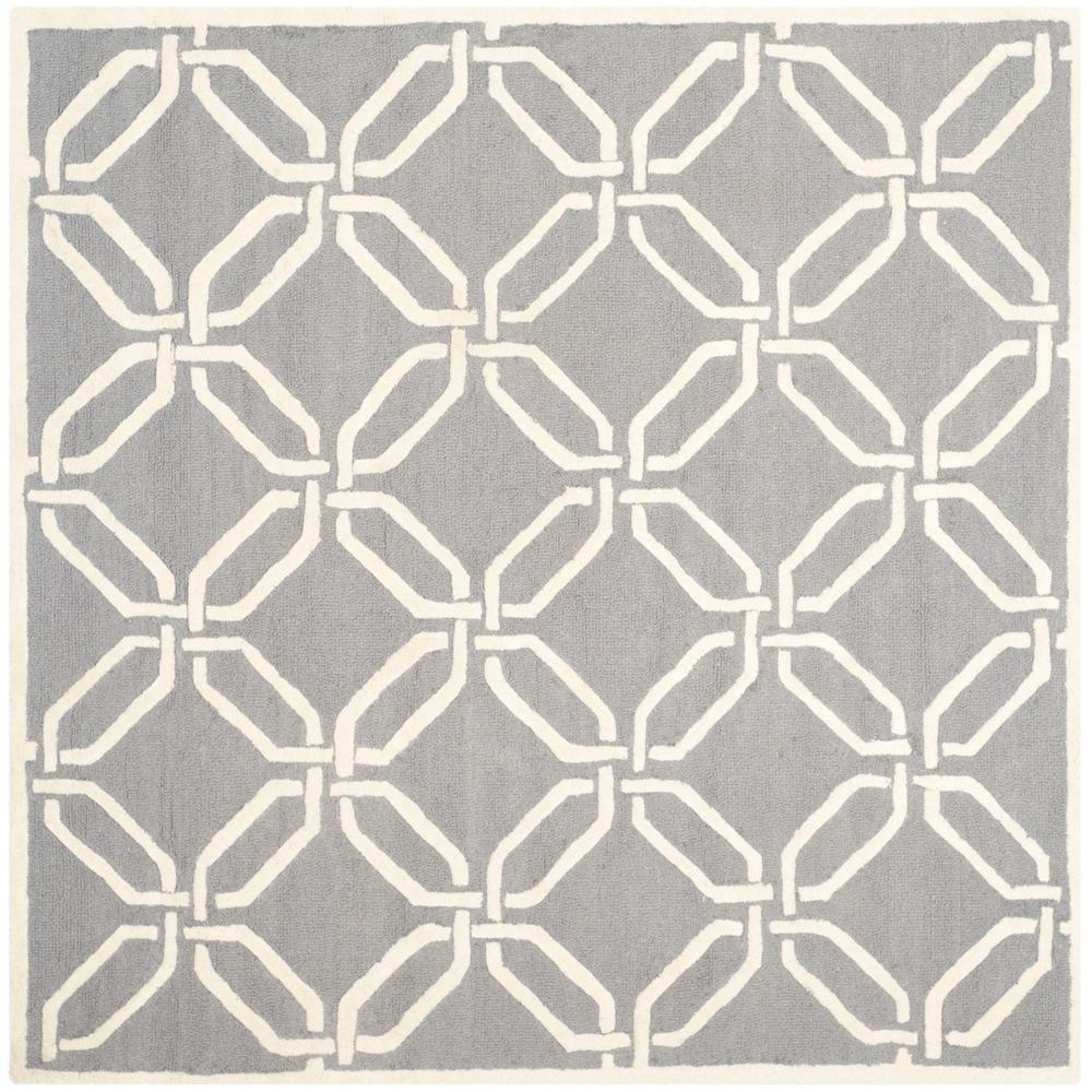 CAMBRIDGE, DARK GREY / IVORY, 6' X 6' Square, Area Rug, CAM311D-6SQ. Picture 1