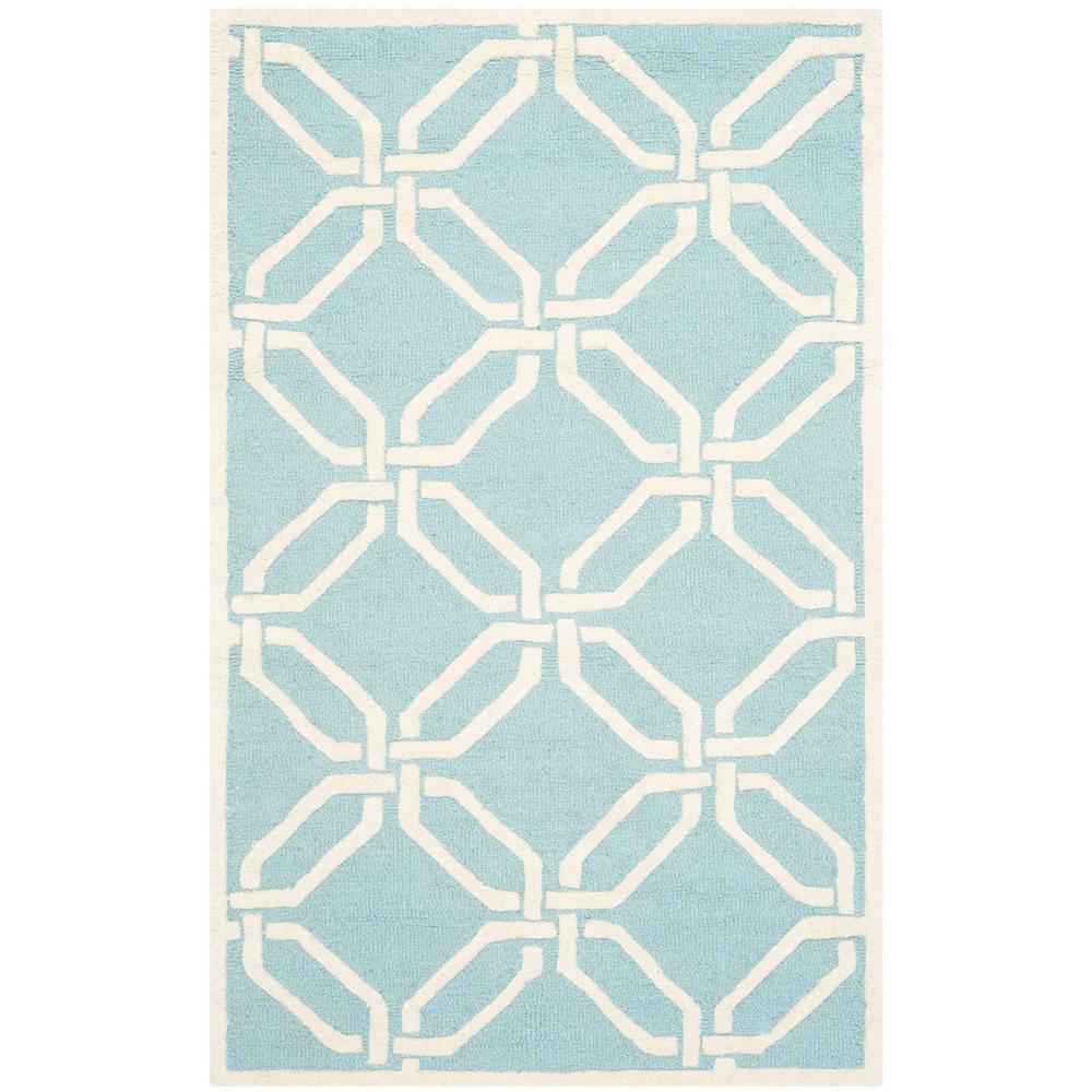 CAMBRIDGE, LIGHT BLUE / IVORY, 3' X 5', Area Rug, CAM311E-3. Picture 1