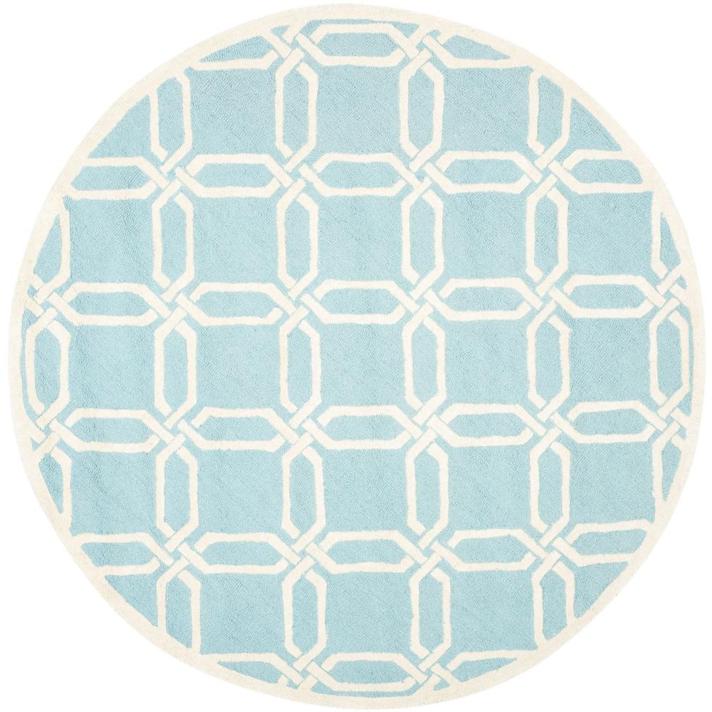 CAMBRIDGE, LIGHT BLUE / IVORY, 6' X 6' Round, Area Rug, CAM311E-6R. Picture 1