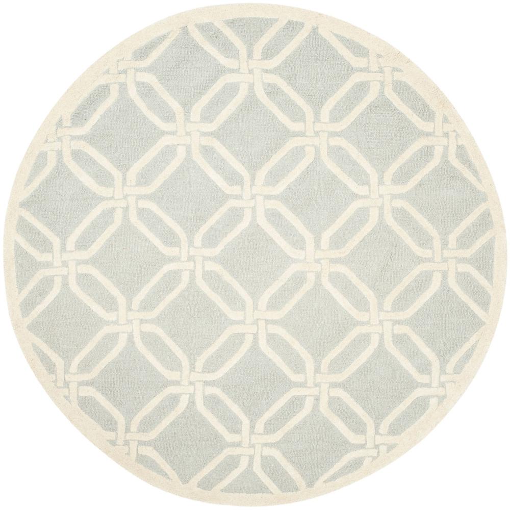 CAMBRIDGE, LIGHT GREY / IVORY, 6' X 6' Round, Area Rug, CAM311L-6R. Picture 1