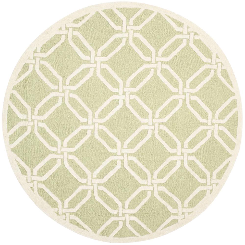 CAMBRIDGE, LIME / IVORY, 6' X 6' Round, Area Rug, CAM311N-6R. Picture 1